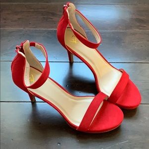 Red Suede Heels NWOT